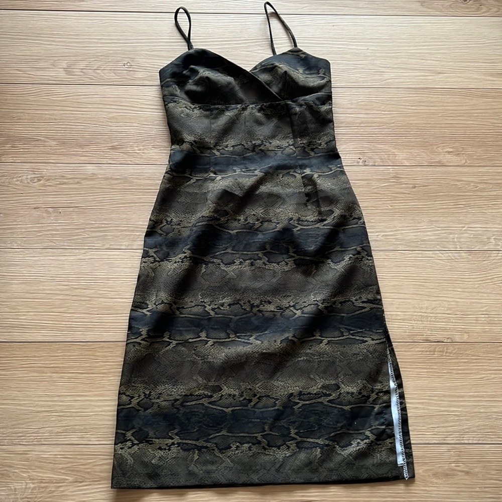La Belle Alligator print dress